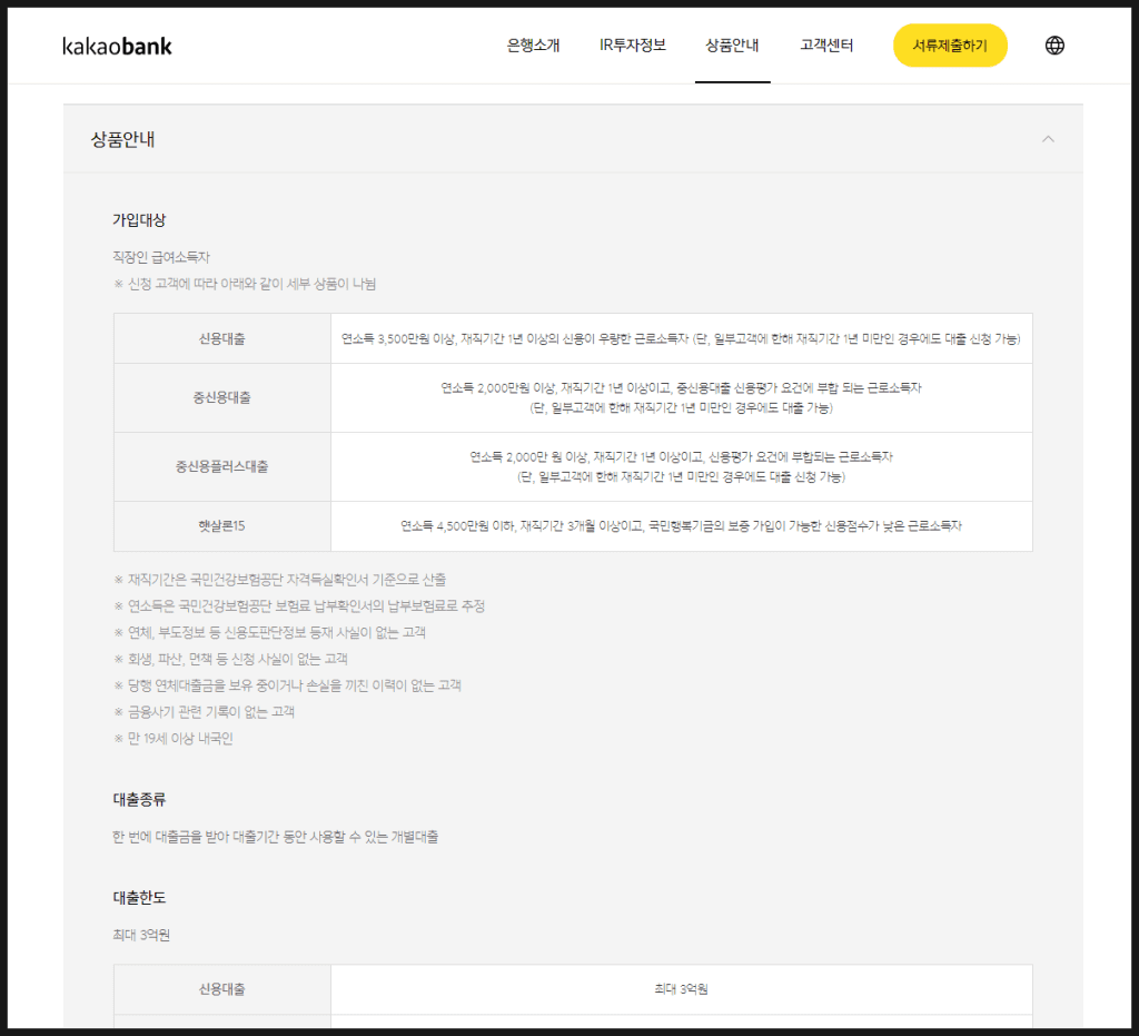 카카오뱅크 비상금 대출과 출금 한도에 대해 11